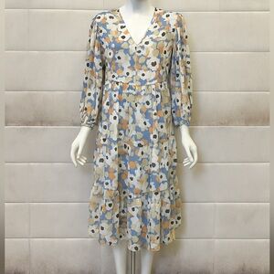 “Joie” Size Large Long Sleeve Tiered Floral Fields Dress